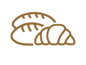 Brown bread and croissant with text "Free Snacks on Shift" on a black background.